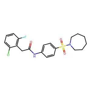 N-[4-(azepan-1-ylsulfonyl)phenyl]-2-(2-chloro-6-fluorophenyl)acetamide structure