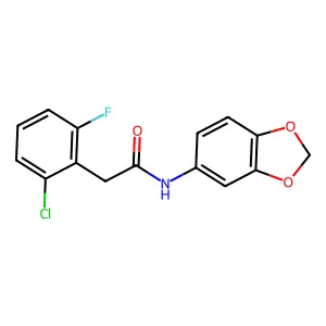 N-(1,3-benzodioxol-5-yl)-2-(2-chloro-6-fluorophenyl)acetamide structure