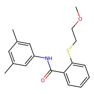 N-(3,5-dimethylphenyl)-2-(2-methoxyethylsulfanyl)benzamide structure
