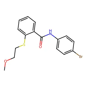 N-(4-bromophenyl)-2-(2-methoxyethylsulfanyl)benzamide structure
