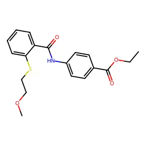 Ethyl 4-{[2-(2-methoxyethylthio)phenyl]carbonylamino}benzoate structure