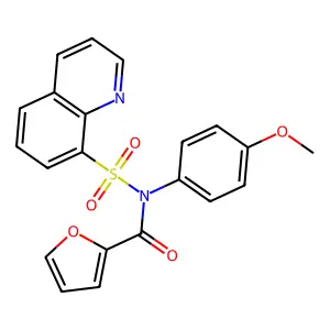 N-(4-methoxyphenyl)-N-quinolin-8-ylsulfonylfuran-2-carboxamide structure