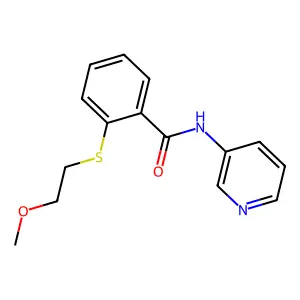 2-(2-methoxyethylsulfanyl)-N-pyridin-3-ylbenzamide structure