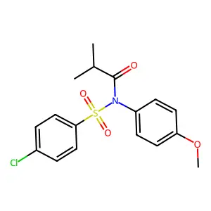 N-(4-chlorophenyl)sulfonyl-N-(4-methoxyphenyl)-2-methylpropanamide structure