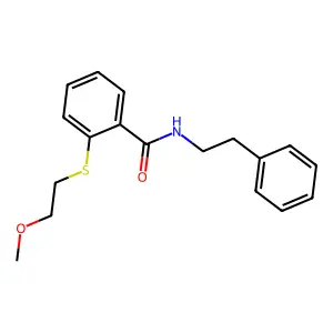 2-(2-methoxyethylsulfanyl)-N-(2-phenylethyl)benzamide structure