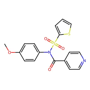 N-(4-methoxyphenyl)-N-thiophen-2-ylsulfonylpyridine-4-carboxamide structure