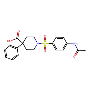 1-{[4-(Acetylamino)phenyl]sulfonyl}-4-phenyl-4-piperidinecarboxylic acid structure