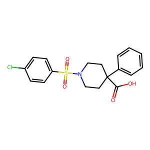 1-[(4-Chlorophenyl)sulfonyl]-4-phenyl-4-piperidinecarboxylic acid structure
