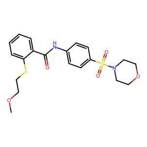 2-(2-methoxyethylsulfanyl)-N-(4-morpholin-4-ylsulfonylphenyl)benzamide structure