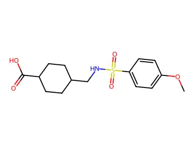 trans-4-({[(4-Methoxyphenyl)sulfonyl]amino}methyl)cyclohexanecarboxylic acid structure