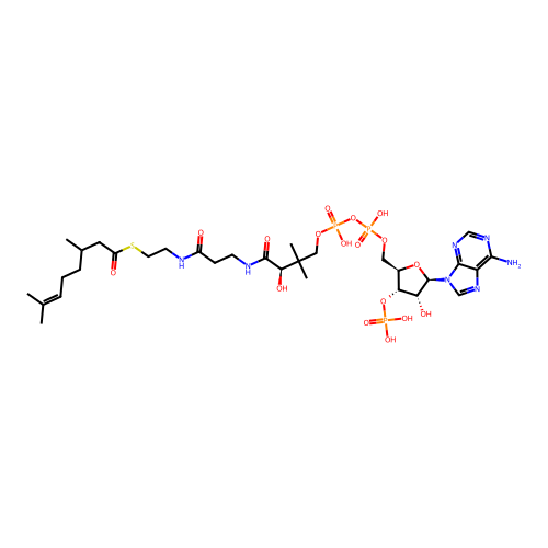 Citronellyl-CoA; (Acyl-CoA); [M+H]+ structure