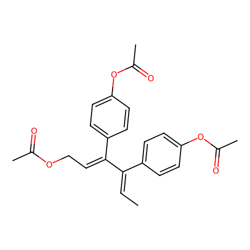 1-O-ACETYL-3,4-BIS-(4-ACETOXYPHENYL)-HEXA-2,4-DIEN-1-OL structure