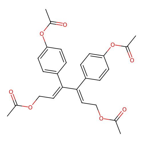 3,4-Bis(4-(acetyloxy)phenyl)-2,4-hexadiene-1,6-diol diacetate structure