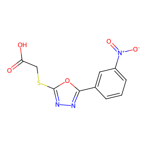{[5-(3-Nitrophenyl)-1,3,4-oxadiazol-2-yl]sulfanyl}acetic acid structure