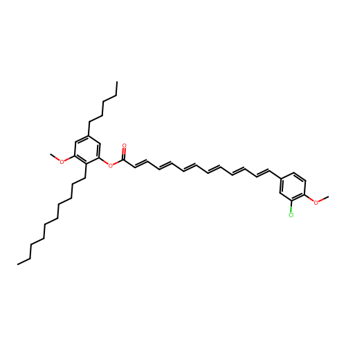 2,4,6,8,10,12-Tridecahexaenoic acid, 13-(3-chloro-4-methoxyphenyl)-, 2-decyl-3-methoxy-5-pentylphenyl ester structure