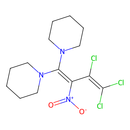 1,3-Butadiene, 1,1,2-trichloro-3-nitro-4,4-di(1-piperidyl)- structure