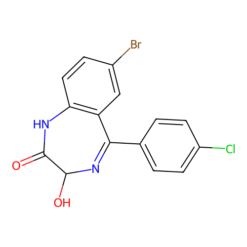 7-bromo-5-(4-chlorophenyl)-3H-1,4-benzodiazepine-2,3-diol structure