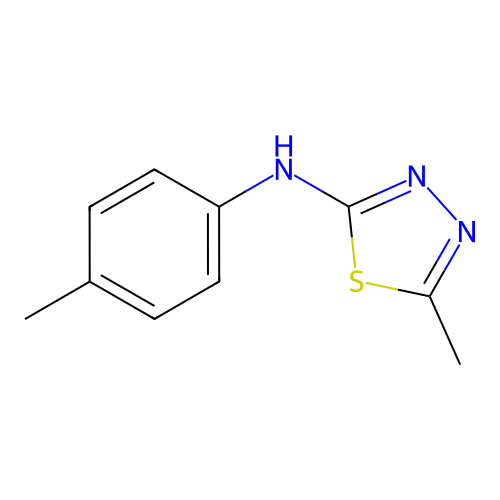 5-methyl-N-(4-methylphenyl)-1,3,4-thiadiazol-2-amine structure