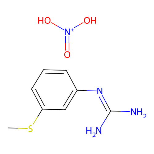 Dihydroxy(oxo)azanium;2-(3-methylsulfanylphenyl)guanidine structure