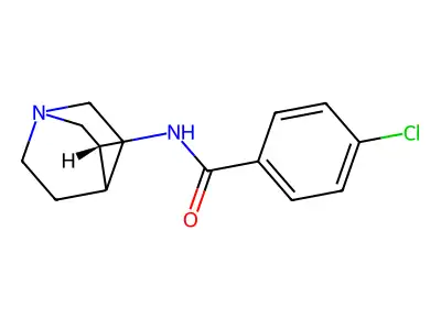 N-(1-azabicyclo[2.2.2]oct-3-yl)-4-chlorobenzamide structure