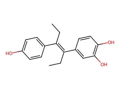 4-((1E)-1-Ethyl-2-(4-hydroxyphenyl)-1-buten-1-yl)-1,2-benzenediol structure