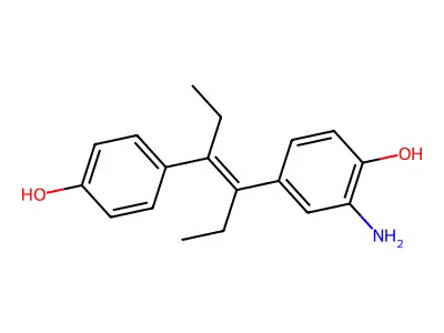 Phenol, 2-amino-4-(1-ethyl-2-(4-hydroxyphenyl)-1-butenyl)-, (E)- structure