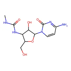 1-[5-(4-amino-2-oxopyrimidin-1-yl)-4-hydroxy-2-(hydroxymethyl)oxolan-3-yl]-3-methylurea structure