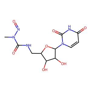 3-[[5-(2,4-dioxopyrimidin-1-yl)-3,4-dihydroxyoxolan-2-yl]methyl]-1-methyl-1-nitrosourea structure