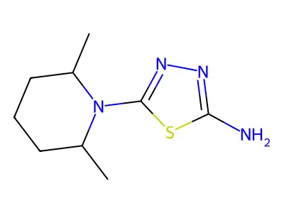 5-(2,6-Dimethylpiperidin-1-yl)-1,3,4-thiadiazol-2-amine structure