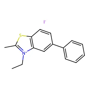 Benzothiazolium, 3-ethyl-2-methyl-5-phenyl-, iodide (1:1) structure