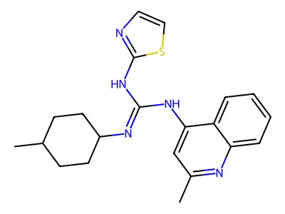 Guanidine, N-(4-methylcyclohexyl)-N'-(2-methyl-4-quinolinyl)-N''-2-thiazolyl- structure