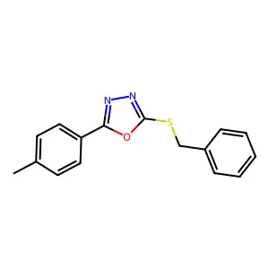 2-(Benzylthio)-5-(p-tolyl)-1,3,4-oxadiazole structure