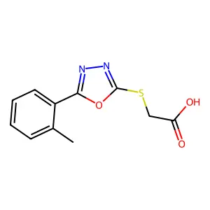 Acetic acid, [[5-(2-methylphenyl)-1,3,4-oxadiazol-2-yl]thio]- structure