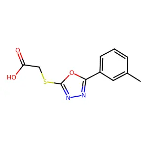 {[5-(3-Methylphenyl)-1,3,4-oxadiazol-2-yl]sulfanyl}acetic acid structure
