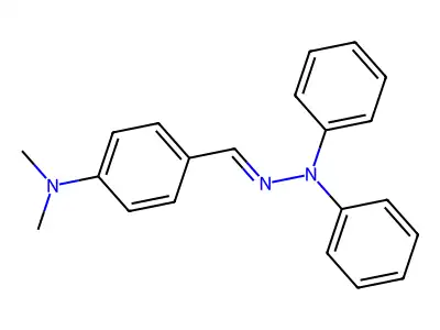 N,N-diphenyl-4-dimethylaminobenzaldehyde hydrazone structure