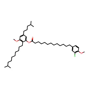 3-Methoxy-2-(9-methyldecyl)-5-(4-methylpentyl)phenyl 13-(3-chloro-4-methoxyphenyl)tridecanoate structure