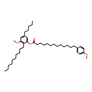 Benzenetridecanoic acid, 4-methoxy-, 2-decyl-3-methoxy-5-pentylphenyl ester structure