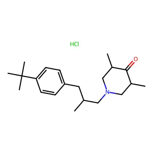 1-(3-(p-tert-Butylphenyl)-2-methylpropyl)-3,5-dimethyl-4-piperidinone hydrochloride structure