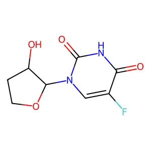 5-Fluoro-1-(tetrahydro-3-hydroxy-2-furanyl)-2,4(1H,3H)-pyrimidinedione structure