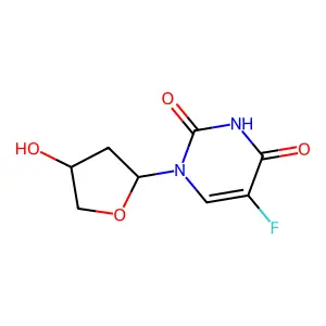 2,4(1H,3H)-Pyrimidinedione, 5-fluoro-1-(tetrahydro-4-hydroxy-2-furanyl)-, cis- structure