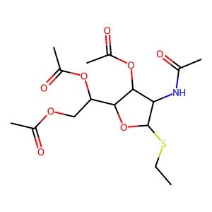 ethyl 3,5,6-tri-o-acetyl-2-(acetylamino)-2-deoxy-1-thiohexofuranoside structure