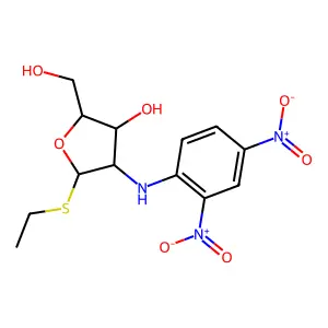 Ethyl 2-deoxy-2-(2,4-dinitroanilino)-1-thiopentofuranoside structure
