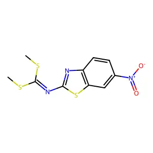 Dimethyl (6-nitro-1,3-benzothiazol-2-yl)carbonodithioimidate structure