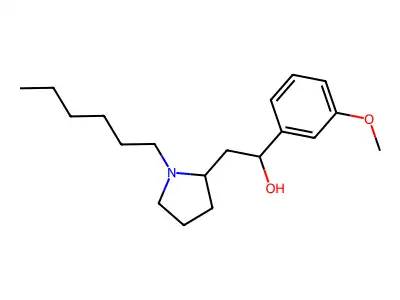 2-(1-Hexylpyrrolidin-2-yl)-1-(3-methoxyphenyl)ethan-1-ol structure