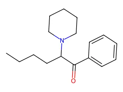 1-Phenyl-2-(1-piperidinyl)-1-hexanone structure