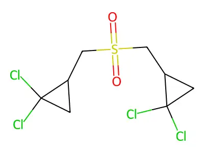 Cyclopropane, 1,1'-[sulfonylbis(methylene)]bis[2,2-dichloro- structure