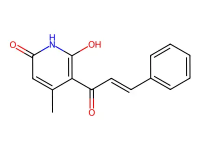 6-hydroxy-4-methyl-5-(3-phenylprop-2-enoyl)-1H-pyridin-2-one structure
