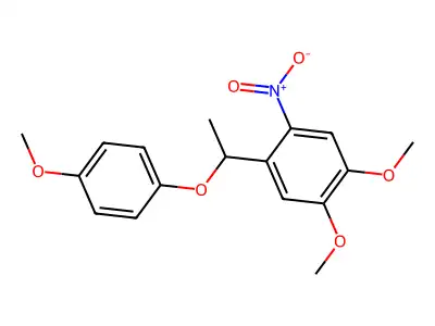 4,5-Dimethoxy-alpha-methyl-2-nitrobenzyl p-methoxyphenyl ether structure