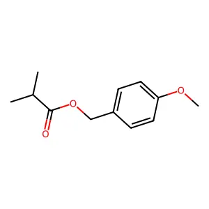 Propanoic acid, 2-methyl-, (4-methoxyphenyl)methyl ester structure