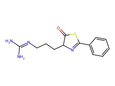 Arginine-2-phenyl-5-thiazolone structure